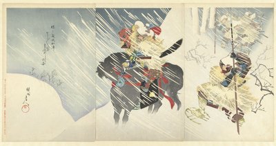 General Sasa Narimasa in a Heavy Snowstorm by Toyohara Chikanobu