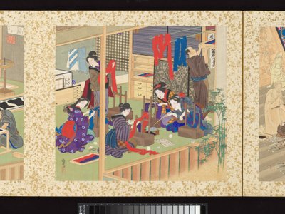 Artisans, Beauties, and Annual Events by Toyohara Kunichika