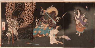 Yūten Swallowing the Sword of Fudō by Tsukioka Yoshitoshi