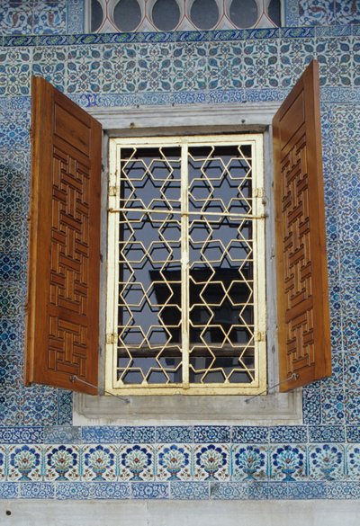 Tilework on the exterior of the Circumcision Room, built in 1648 by Turkish School