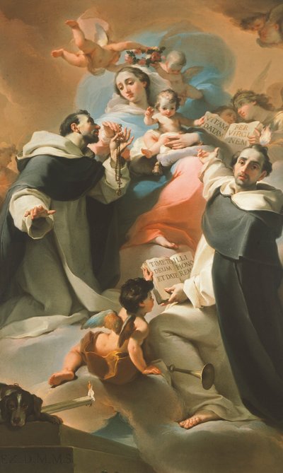 Our Lady of Rosary with Child, St Dominic and St Vincent Ferrer by Ubaldo Gandolfi