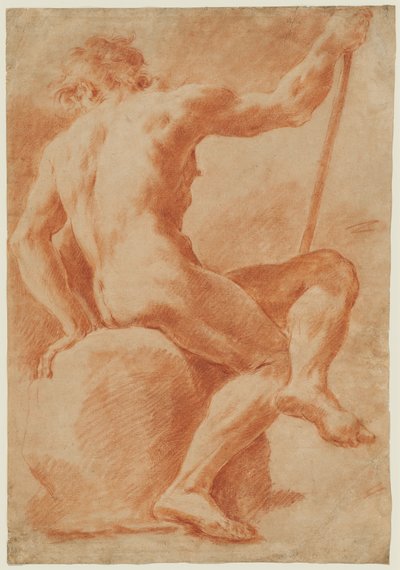 Seated Male Nude by Ubaldo Gandolfi