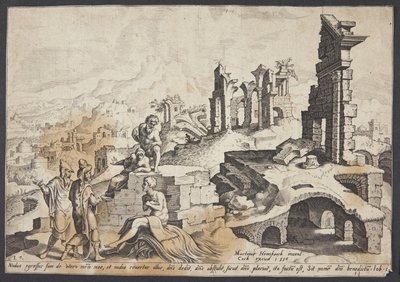 Job on the Dunghill with His Wife and Three Friends by Ubekend