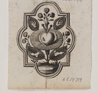 Emblem with a Heart Pierced by a Rose by Ubekendt