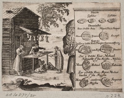 Overview of Russian Coinage. In the Background a Russian Shoemaker by Ubekendt