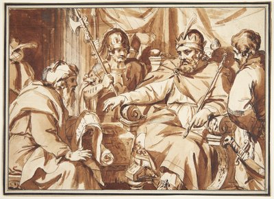 A Roman Emperor Consulting a Scribe by Ubekendt Ubekendt