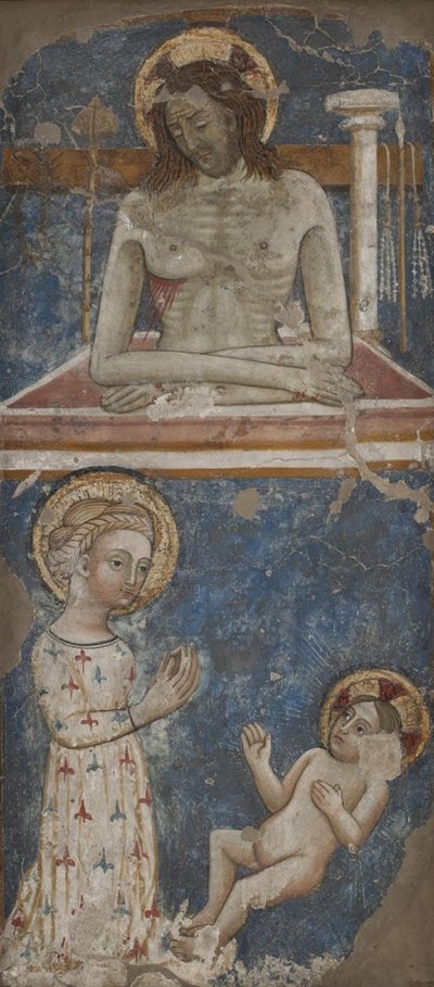 Christ as Man of Sorrows. Virgin and Child by Ubekendt italiensk 1300 tallet