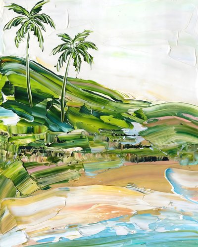 Tropical Beach Palms by Uma Gokhale