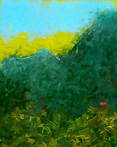Vibrant Mountain Landscape by Uma Gokhale