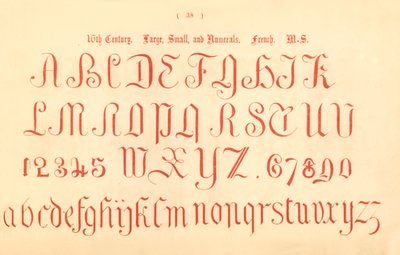 16th Century. Large, Small and Numerals. French. MS., 1862 by Unbekannt
