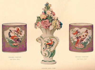 2 Chelsea Inkstands and a Longton Hall Vase, c. 1755 by Unbekannt