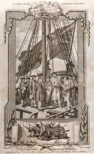 A Chief and Other Natives of O-Taheitee, Visiting Captain Cook by Unbekannt