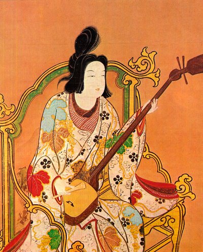 A Girl Playing a Shamisen, second half of the 17th century by Unbekannt