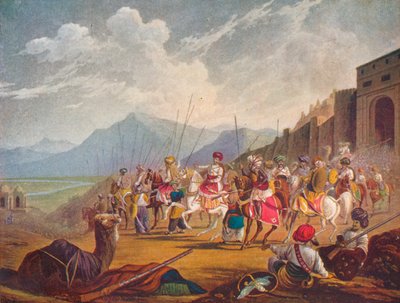 A Ruling Prince of Western India with His Vassals, 1908 by Unbekannt