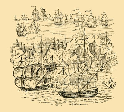 A Sea-Fight Between Admiral Blake and the Dutch by Unbekannt