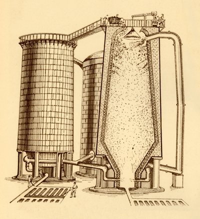 A Set of Modern Blast Furnaces Shown in Section by Unbekannt