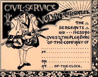 A blank invitation to a Civil Service Volunteer Rifles function by Unbekannt