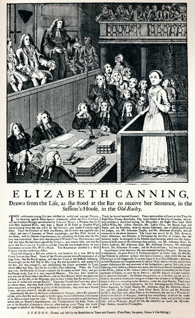 A Broadside of 1754 Reporting on the Case of Elizabeth Canning by Unbekannt