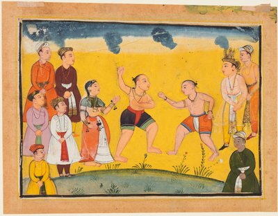 A Page from the Mahabharata: Bhima Fighting with Jayadratha, c. 1615 by Unbekannt