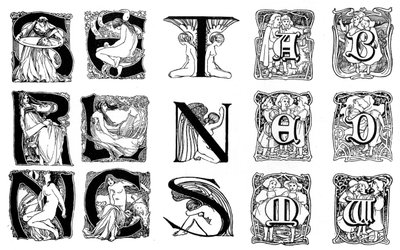 A set of decorative initial letters by Unbekannt