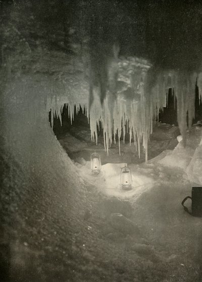 An Ice Cavern in the Winter. Photographed by the Light of Hurricane Lamps by Unbekannt