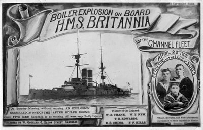 Boiler explosion on board HMS Britannia, 28th April 1908 by Unbekannt