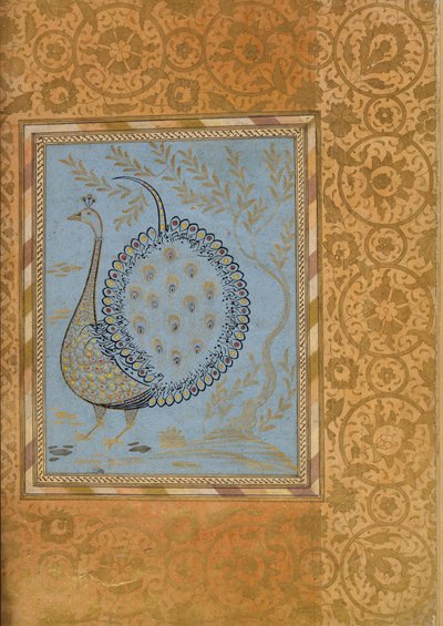 Calligraphic Composition in Shape of Peacock, Folio from the Bellini Album by Unbekannt