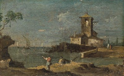 Capriccio with a Square Tower and Two Houses by Unbekannt