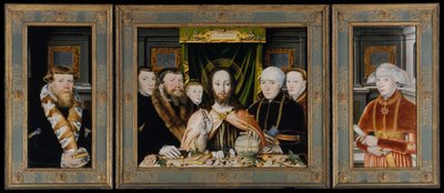 Christ Blessing, Surrounded by a Donor Family by Unbekannt