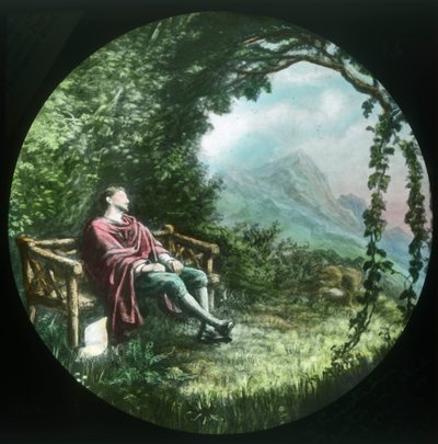 Christian rests in the arbour and loses his scroll by Unbekannt
