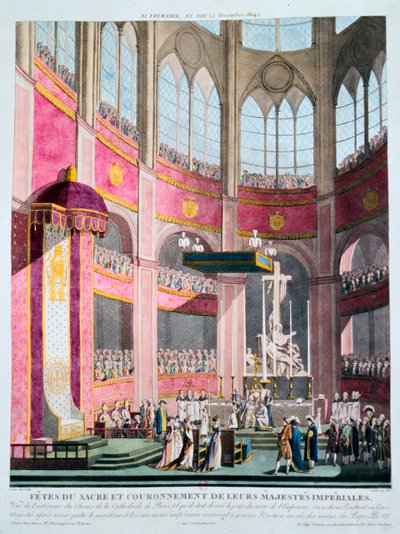 Consecration of Napoleon and Coronation of Josephine by Pope Pius VII, 2nd December 1804 by Unbekannt
