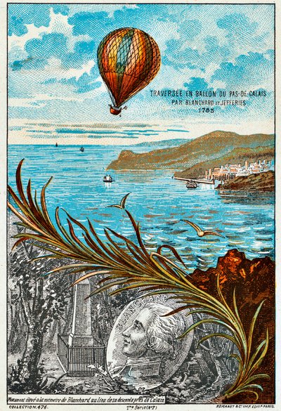 Crossing of the English Channel by Blanchard and Jeffries, 1785 by Unbekannt