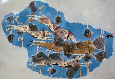Detail of a Mycenaean Fresco Showing a Wild Boar Hunt by Unbekannt