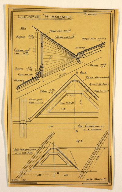 Design for a Mass-Operational House Designed by Hector Guimard, Skylight Construction, October 1920 by Unbekannt