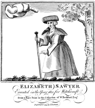 Elizabeth Sawyer, executed as a witch in England in 1621 by Unbekannt