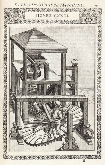 Treadmill for grinding grain by Unbekannt