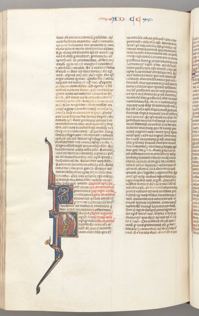 Fol. 445v, Corinthians II, Historiated Initial P, Paul Standing with a Sword by Unbekannt