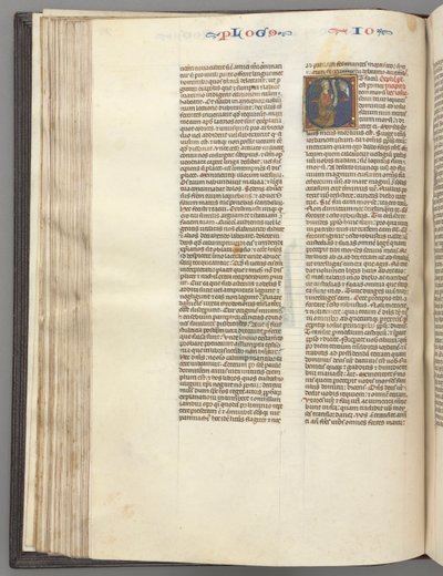 Joshua, Historiated Initial E, Joshua with a Scroll Kneeling Before God by Unbekannt