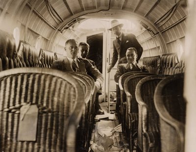 Four Men in the Passenger Cabin of a Supermarine 