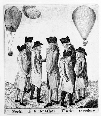 Fowls of a Feather Flock together, a group of aeronauts by Unbekannt