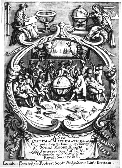 Frontispiece of A New System of Mathematicks by Jonas Moore, 1681 by Unbekannt