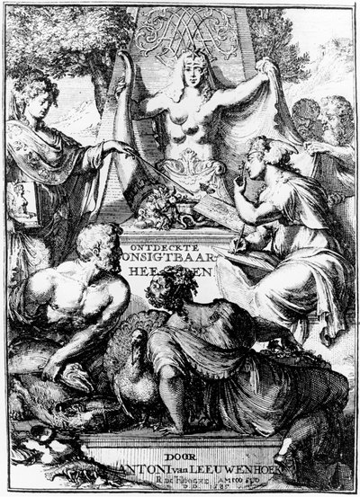 Frontispiece of Ontledigen en Ondekkigen...Brieven by Anton van Leeuwenhoek by Unbekannt
