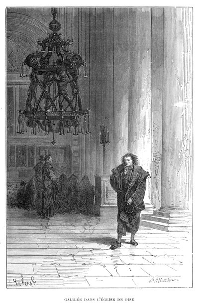 Galileo observing the swaying of the chandelier in Pisa Cathedral, c1584 1870 by Unbekannt