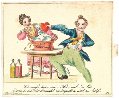 Greeting card. I must rest my heart on ice, as it is too fearful and too hot by Unbekannt