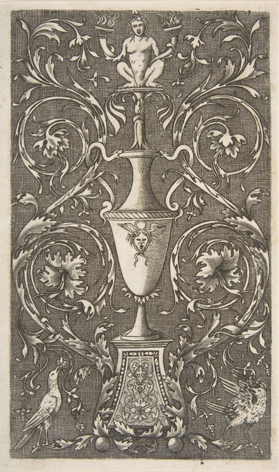Grotesque with a vase, birds and acanthus scrolls, ca. 1515-1600 by Unbekannt