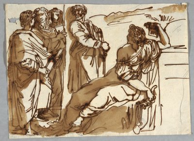 Group with Petrarch and Sappho in Parnassus after Raphael Sanzio by Unbekannt