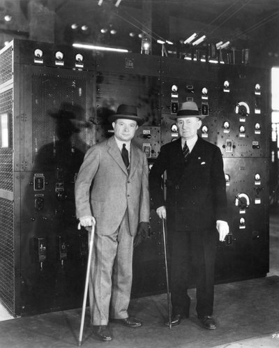 Guglielmo Marconi and David Sarnoff by Unbekannt