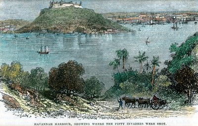 Havannah Harbour, Showing Where the Fifty Invaders Were Shot, Cuba, c1880 by Unbekannt