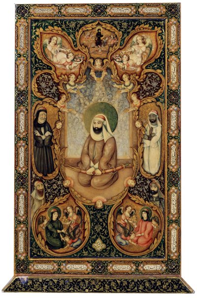 Imam Ali Ali ibn Abi Talib with His Sons Hasan and Husayn by Unbekannt