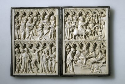 Ivory diptych with scenes from Life of Christ Property of Queen Jadwiga of Poland, 14th century by Unbekannt